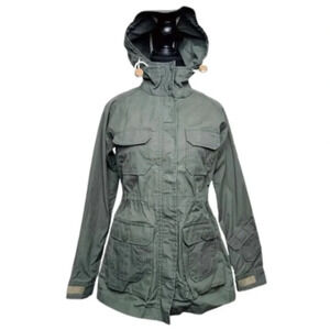 Trailwear  Penfield Womens Small Dark Army Wax Cloth Utility Jacket